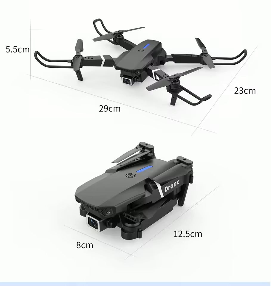 Drone E88 caméra grand angle HD 4k, WiFi fpv, maintien en hauteur, quadrotor RC pliable, hélicoptère, jouets pour enfants sans caméra