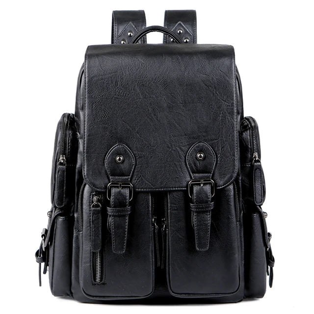 Sac à dos vintage en cuir souple pour hommes, sac à dos d'affaires de luxe, sacs à dos de voyage étanches pour hommes, sac à dos urbain pour ordinateur portable, 15.6