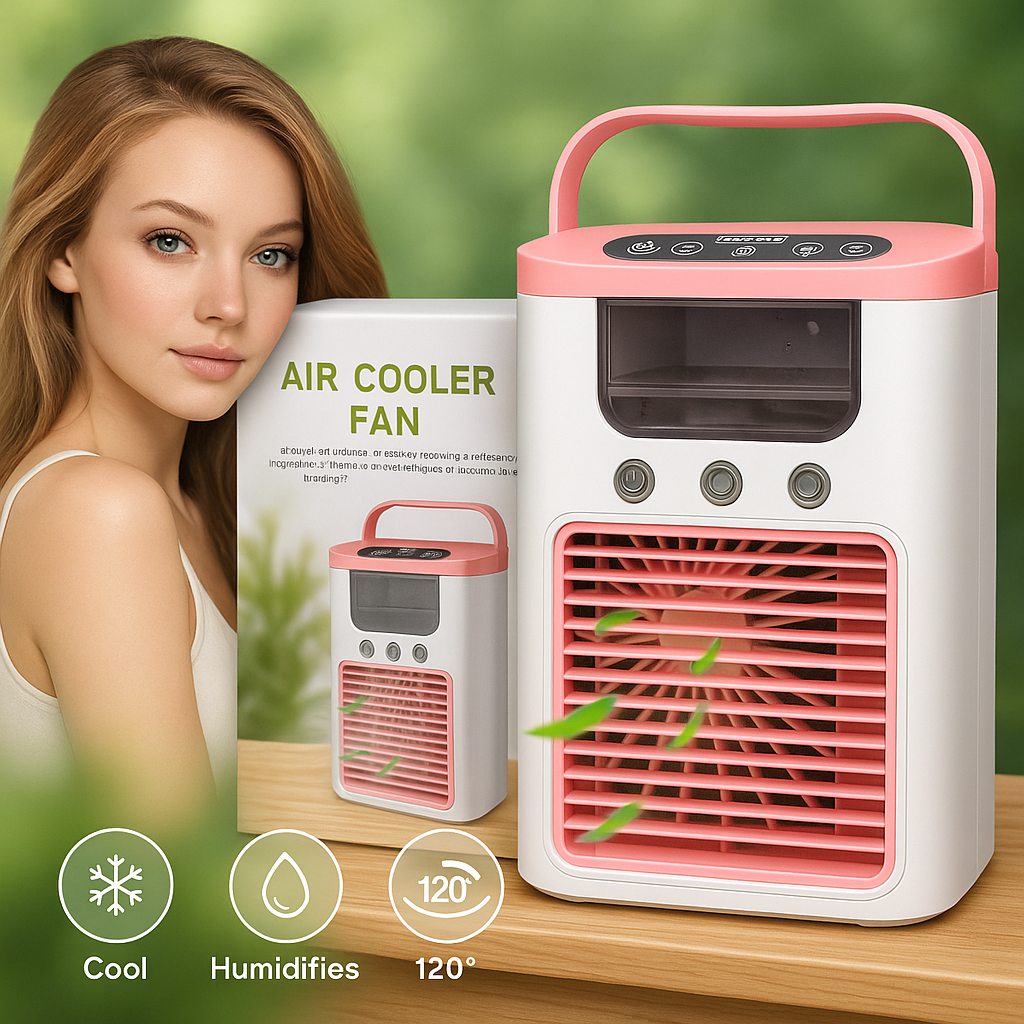 Mini Climatiseur Portable 3-en-1 – Rafraîchissez, Humidifiez et Respirez Mieux