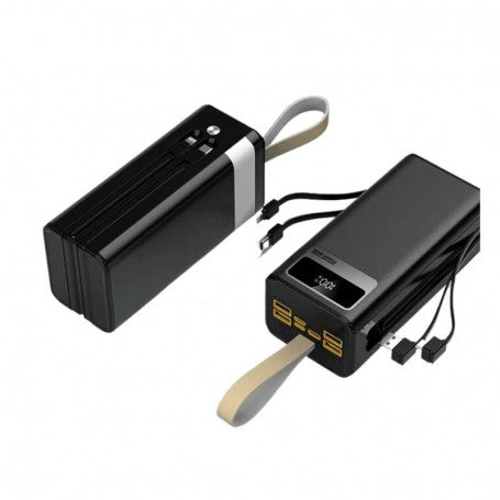 POWER BANK 60000 MAH - USB 4 SORTIES - CABLES INTÉGRÉS -