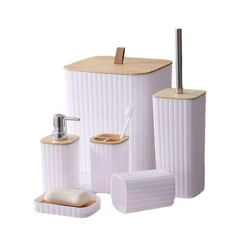 Ensemble d'accessoires avec poubelle, porte-brosse à dents, distributeur de gratitude Regina, outils de brosse à vaisselle et de toilette