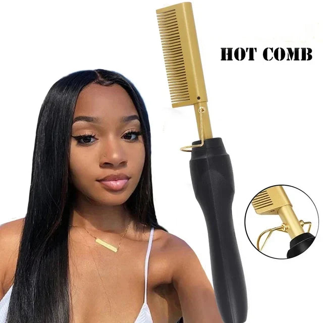 Brosse chauffante électrique pour lisser les cheveux, bigoudi Portable, brosse chauffante, Anti-brûlure, pour coiffer la barbe, pour Salon et maison