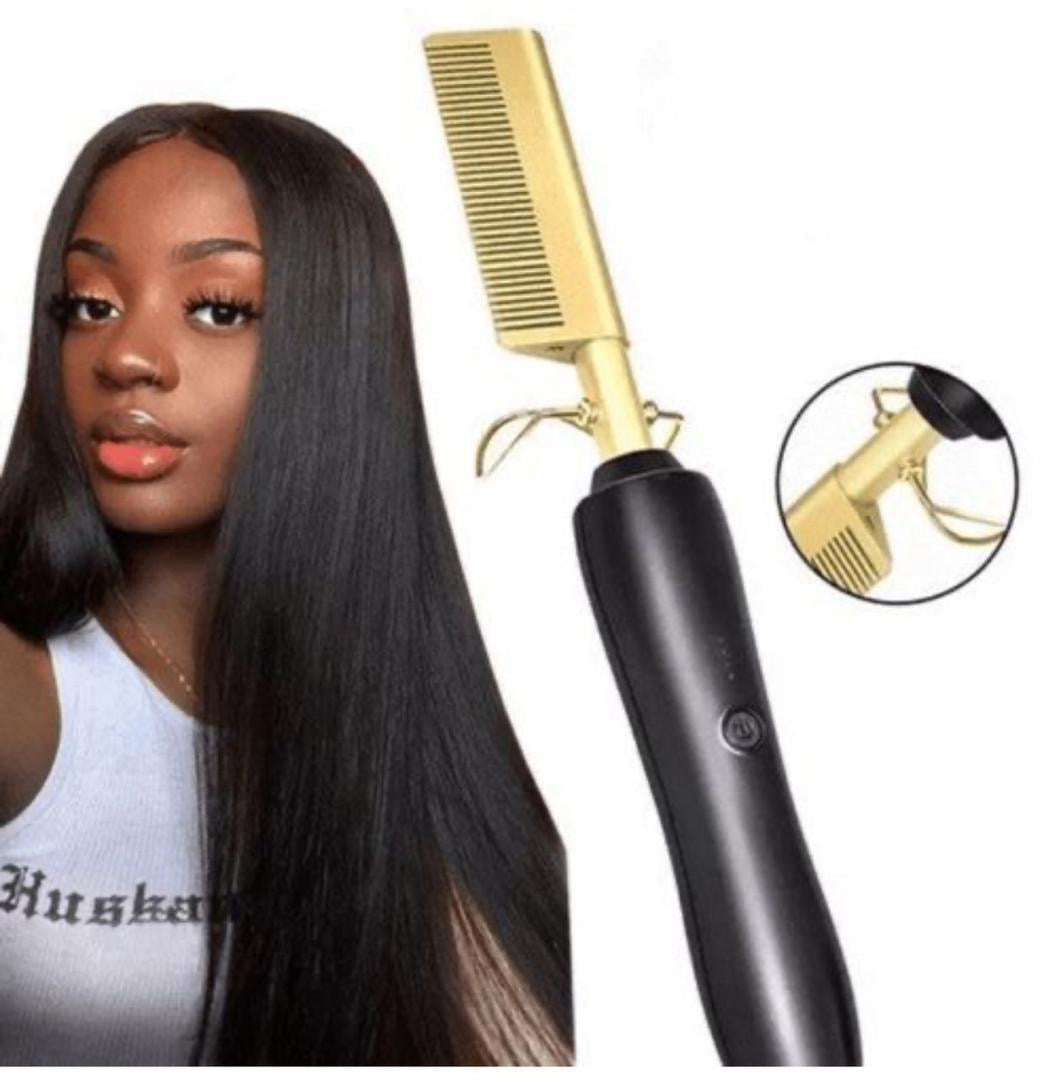 Brosse chauffante électrique pour lisser les cheveux, bigoudi Portable, brosse chauffante, Anti-brûlure, pour coiffer la barbe, pour Salon et maison