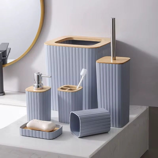 Ensemble d'accessoires avec poubelle, porte-brosse à dents, distributeur de gratitude Regina, outils de brosse à vaisselle et de toilette