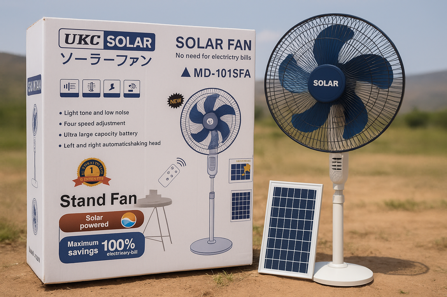 Ventilateur Solaire UKC MD-101SFA – Économie et Fraîcheur Sans Facture !