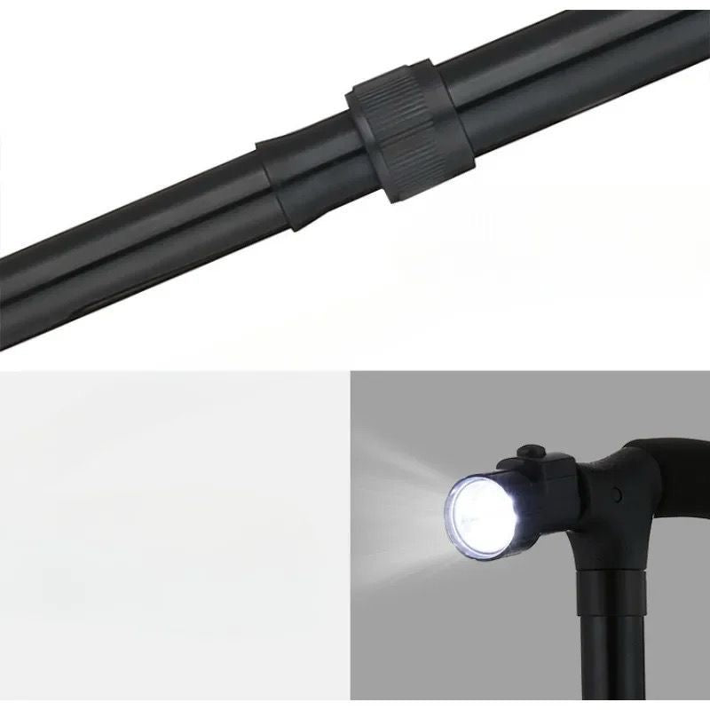 Canne de marche avec lampe torche