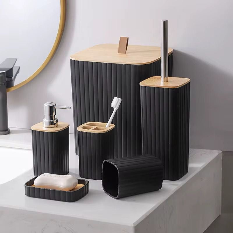 Ensemble d'accessoires avec poubelle, porte-brosse à dents, distributeur de gratitude Regina, outils de brosse à vaisselle et de toilette