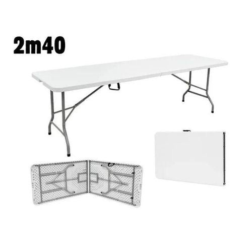 Table pliante rectangulaire 2m40 – robuste et pratique