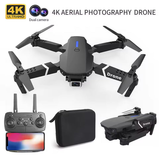 Drone E88 caméra grand angle HD 4k, WiFi fpv, maintien en hauteur, quadrotor RC pliable, hélicoptère, jouets pour enfants sans caméra