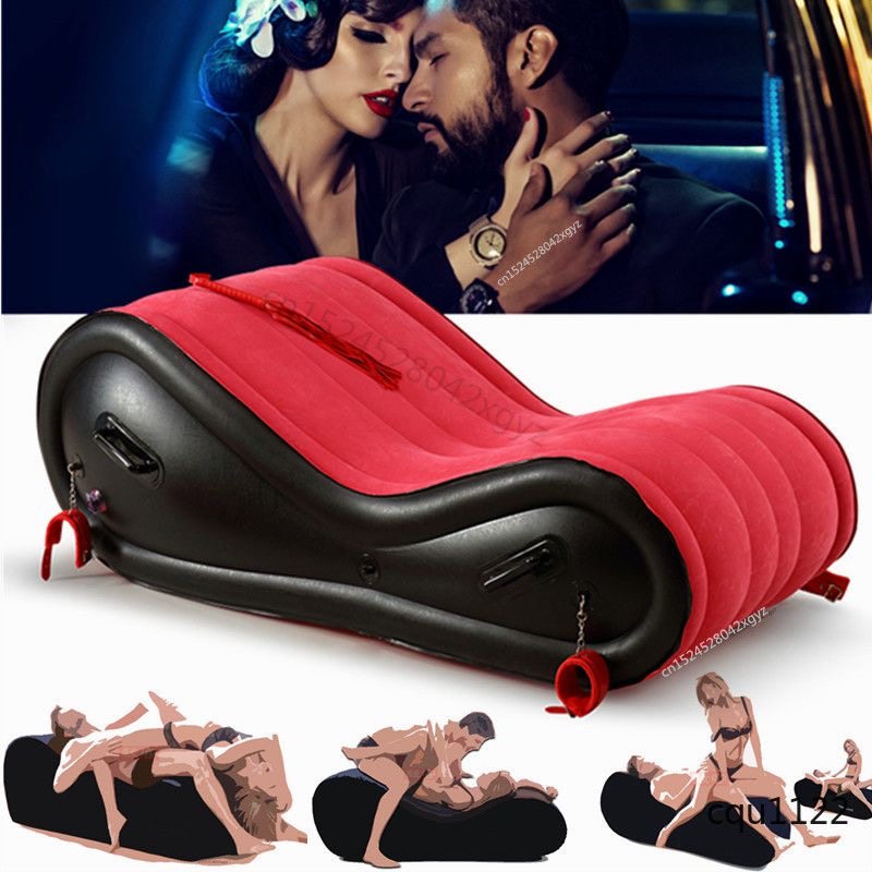 Fauteuil gonflable pour couple avec 4  menottes