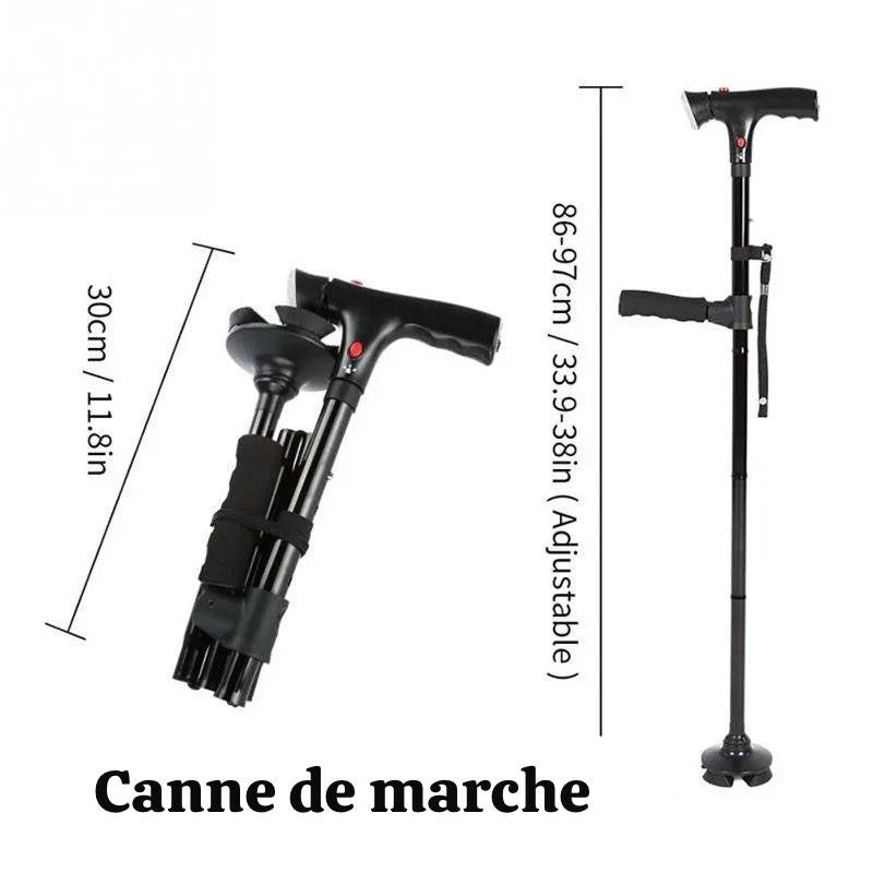 Canne de marche avec lampe torche