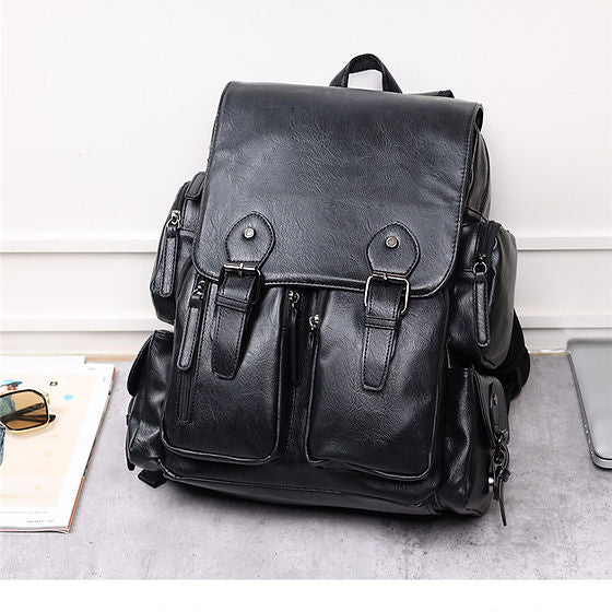 Sac à dos vintage en cuir souple pour hommes, sac à dos d'affaires de luxe, sacs à dos de voyage étanches pour hommes, sac à dos urbain pour ordinateur portable, 15.6