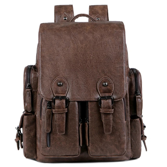 Sac à dos vintage en cuir souple pour hommes, sac à dos d'affaires de luxe, sacs à dos de voyage étanches pour hommes, sac à dos urbain pour ordinateur portable, 15.6