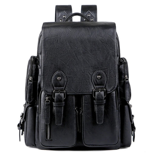 Sac à dos vintage en cuir souple pour hommes, sac à dos d'affaires de luxe, sacs à dos de voyage étanches pour hommes, sac à dos urbain pour ordinateur portable, 15.6