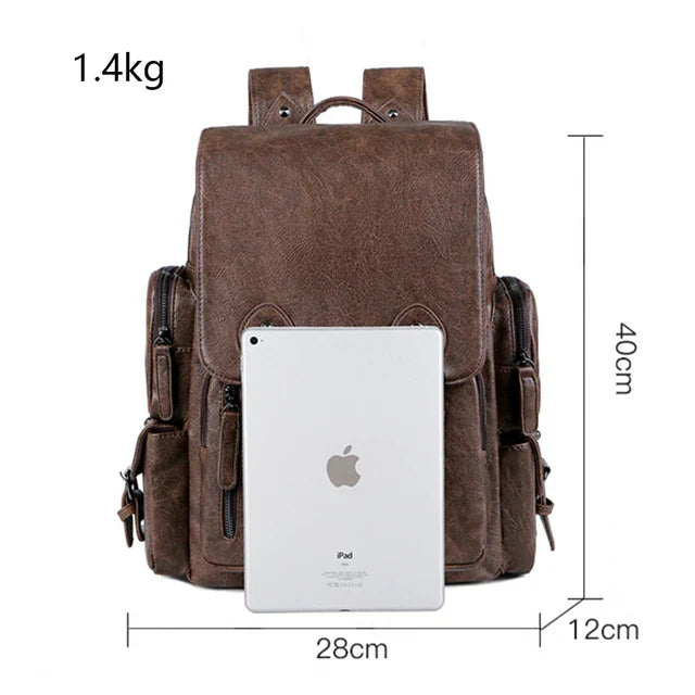 Sac à dos vintage en cuir souple pour hommes, sac à dos d'affaires de luxe, sacs à dos de voyage étanches pour hommes, sac à dos urbain pour ordinateur portable, 15.6