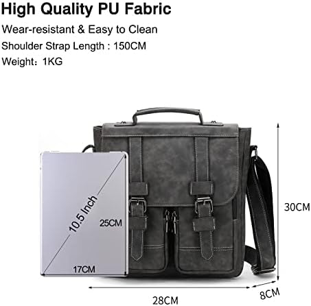 FANDARE Sacs bandoulière Homme Sacoche Homme Cuir Pochette Homme bandoulière Cartable Sac a Main pour Travail Voyag Business Université Ecole Multifonctionnel Sac d'épaule