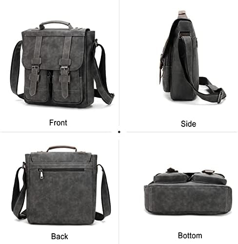 FANDARE Sacs bandoulière Homme Sacoche Homme Cuir Pochette Homme bandoulière Cartable Sac a Main pour Travail Voyag Business Université Ecole Multifonctionnel Sac d'épaule