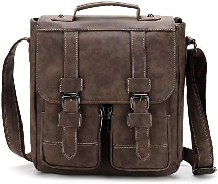 FANDARE Sacs bandoulière Homme Sacoche Homme Cuir Pochette Homme bandoulière Cartable Sac a Main pour Travail Voyag Business Université Ecole Multifonctionnel Sac d'épaule