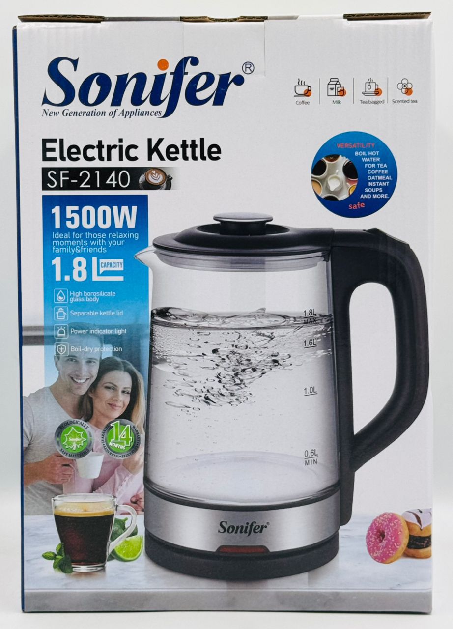 Bouilloire électrique sonifer 1500w SF 2132 , 1.8L