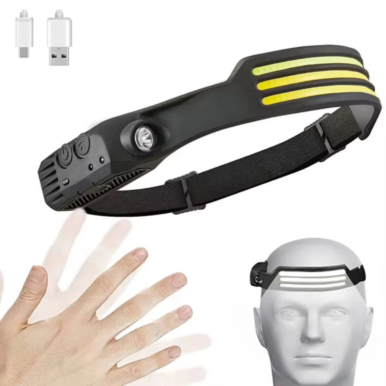 Head lampe multifonctions rechargeable