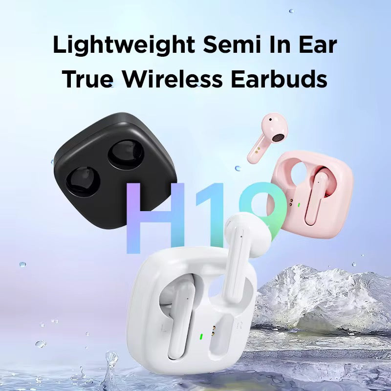 nouveau H19 TWS BT 5.3 sans fil BT musique écouteurs avec lanière Silicone housse de protection casque
