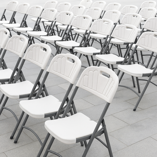 Chaise pliante en plastique et métal – résistante et pratique