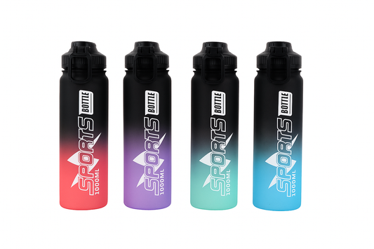4 Gourdes de sport dégradées 1000 ml