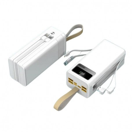 POWER BANK 60000 MAH - USB 4 SORTIES - CABLES INTÉGRÉS -